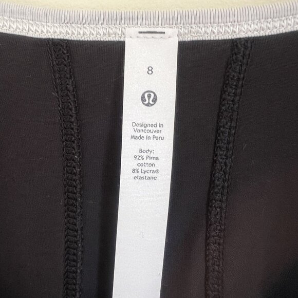 Lululemon LA Double Layer Pima Cotton Tank, Black, Size 8 - Picture 11 of 11